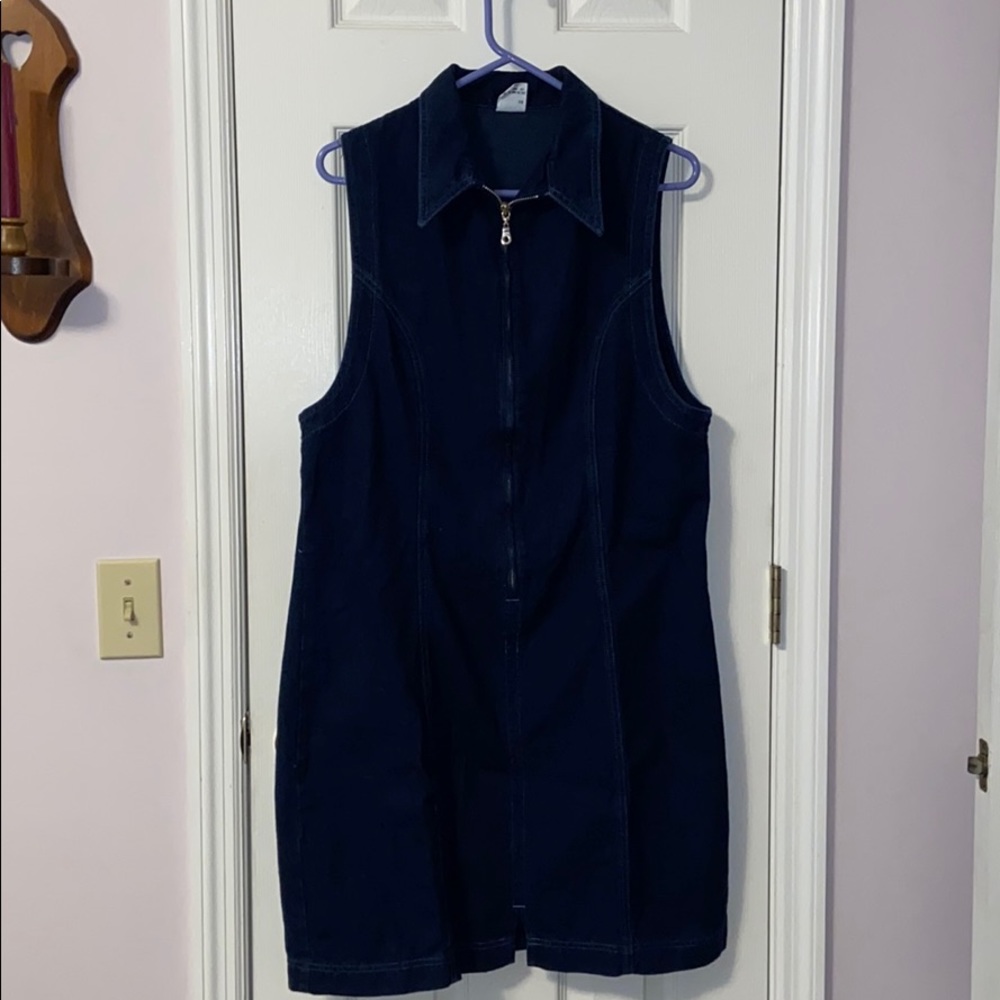 Lee Riveted Dark Denim Zip-Up Dress